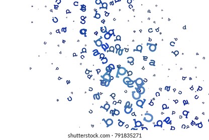 Light BLUE vector layout with latin alphabet. Shining colorful illustration with isolated letters. The pattern can be used for ad, booklets, leaflets of education.