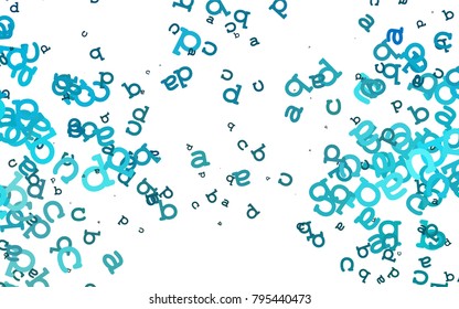 Light BLUE vector layout with latin alphabet. Colored alphabet signs with gradient on white background. The pattern can be used as ads, poster, banner for books.