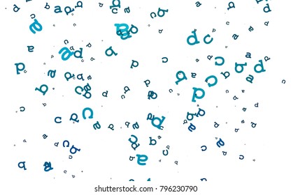 Light BLUE vector layout with latin alphabet. Blurred design in simple style with signs of alphabet. Best design for your ad, poster, banner of college.