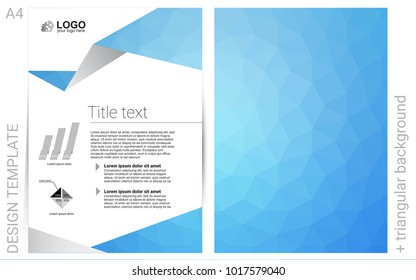 Light BLUE vector  layout for Leaflets. Booklet with textbox on colorful abstract background. Pattern for beautiful business cards, folders.