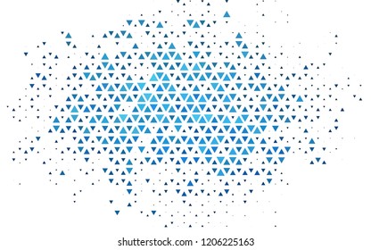 Light BLUE vector layout with lines, triangles. Triangles on abstract background with colorful gradient. Best design for your ad, poster, banner.