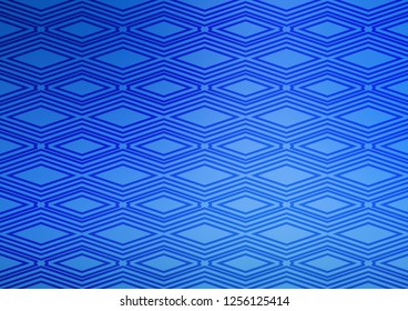 Light BLUE vector layout with lines, rectangle. Colorful decorative design in simple style with lines, rhombuses. Pattern for ads, posters, banners.
