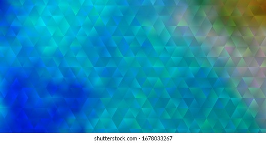 Light BLUE vector layout with lines, triangles. Modern abstract illustration with colorful triangles. Best design for posters, banners.