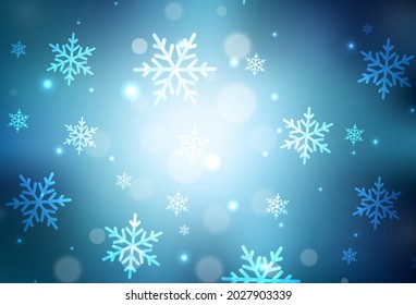 Light BLUE vector layout in New Year style. A Smart Illustration with gradient Christmas elements. Pattern for school, grammar websites.