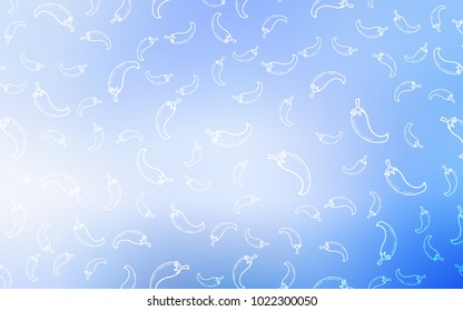 Light BLUE vector layout with peppers. Decorative shining illustration with peppers on abstract template. Pattern for ad, booklets, leaflets of restaurants.