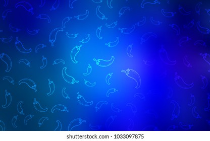 Light BLUE vector layout with peppers. Beautiful colored illustration with peppers in doodle style. Pattern for ad, booklets, leaflets of restaurants.