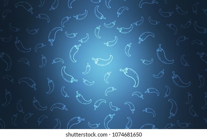 Light BLUE vector layout with peppers. Decorative shining illustration with peppers on abstract template. Design for ad, poster, banner of cafes or restaurants.