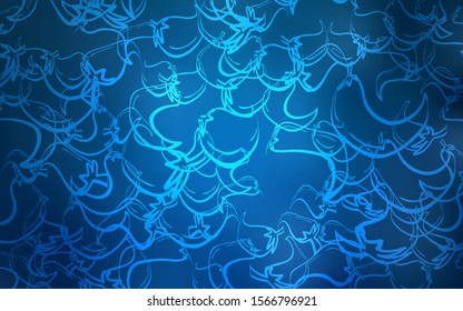 Light BLUE vector layout with peppers. Blurred decorative design of peppers in doodle style. Design for ad, poster, banner of cafes or restaurants.
