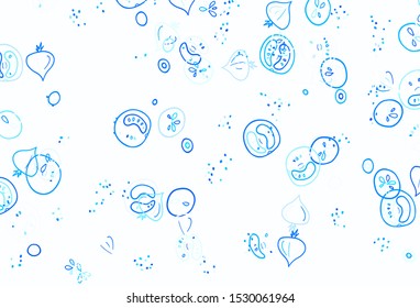 Light BLUE vector layout with restaurant food. Decorative illustration with food on abstract template. Pattern for ad, booklets, leaflets of restaurants.