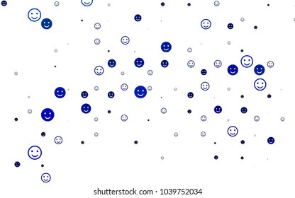 Light BLUE vector layout with smiling faces. Beautiful colored illustration with smiles in simple style. Beautiful design for your business advert.