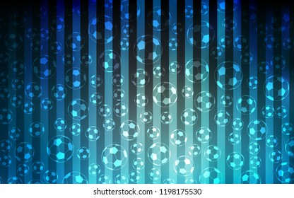 Light BLUE vector layout with sports symbols. Colored illustration with balls on a gradiental backdrop. Design for posters, banners of sports competitions.
