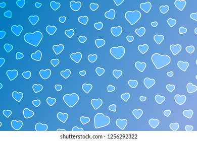 Light blue vector layout with sweet hearts. Background with hearts in love concept for valentine's day. 