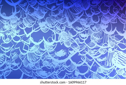 Light BLUE vector layout with sweet hearts. Blurred decorative design in doodle style with hearts. Pattern for carnival, festival romantic leaflets.