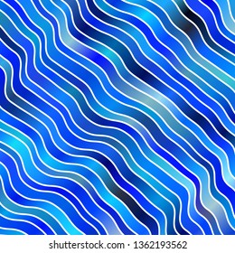 Light BLUE vector layout with wry lines. Abstract gradient illustration with wry lines. Template for cellphones.