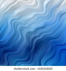 Light BLUE vector layout with wry lines. Abstract illustration with bandy gradient lines. Pattern for commercials, ads.