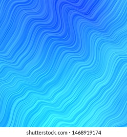 Light BLUE vector layout with wry lines. Colorful illustration with curved lines. Pattern for ads, commercials.
