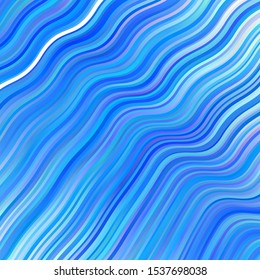 Light BLUE vector layout with wry lines. Colorful abstract illustration with gradient curves. Pattern for booklets, leaflets.
