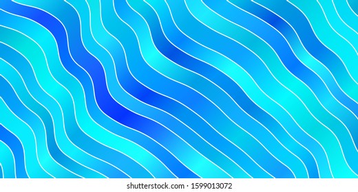Light BLUE vector layout with wry lines. Abstract illustration with bandy gradient lines. Pattern for booklets, leaflets.