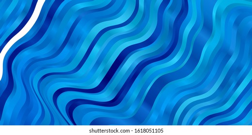 Light BLUE vector layout with wry lines. Colorful illustration in circular style with lines. Pattern for booklets, leaflets.