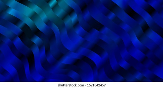 Light BLUE vector layout with wry lines. Abstract illustration with bandy gradient lines. Pattern for websites, landing pages.