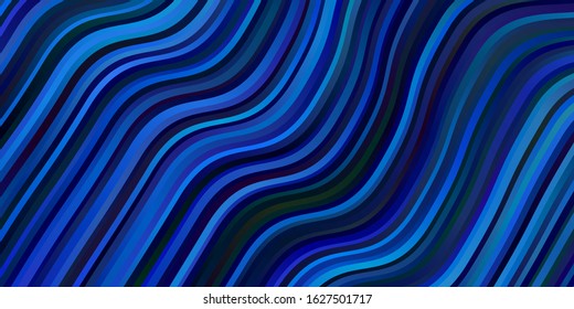Light BLUE vector layout with wry lines. Colorful abstract illustration with gradient curves. Template for your UI design.