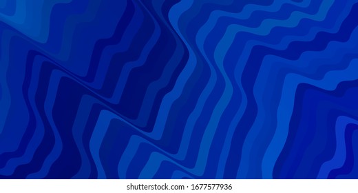 Light BLUE vector layout with wry lines. Abstract illustration with bandy gradient lines. Pattern for business booklets, leaflets