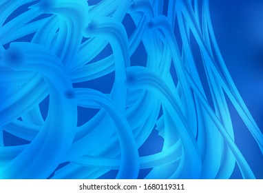 Light BLUE vector layout with wry lines. Creative illustration in halftone style with gradient. A completely new template for your design.
