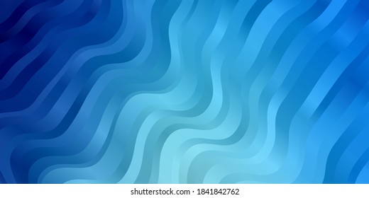 Light BLUE vector layout with wry lines. Colorful geometric sample with gradient curves.  Template for your UI design.