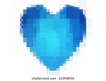 Light BLUE vector love background with heart. Paper note. Valentine's greeting polygonal card. rectangular illustration for your business. Stock template for your design.
