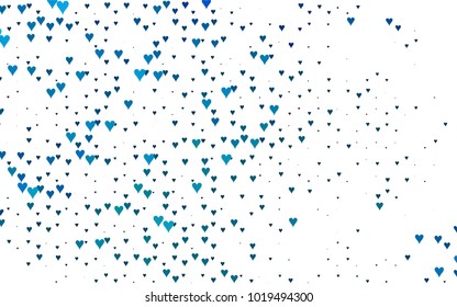 Light BLUE vector lovely background with hearts. Valentines greeting card with cute hearts. Abstract pattern for your design, website, ad.