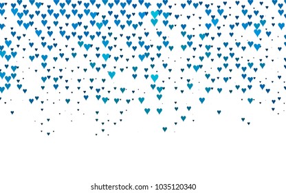 Light BLUE vector lovely background with hearts. Valentines greeting card with cute hearts. Abstract pattern for your design, website, ad.