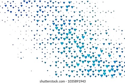 Light BLUE vector lovely background with hearts. Valentines greeting card with cute hearts. Abstract pattern for your design, website, ad.