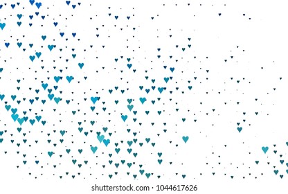 Light BLUE vector lovely background with hearts. Valentines greeting card with cute hearts. Abstract pattern for your design, website, ad.