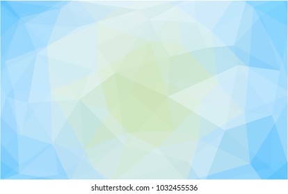 Light BLUE vector Low poly crystal background. Polygon design pattern. Low poly illustration, low polygon background.