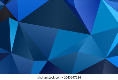 Light BLUE vector low poly pattern. Creative illustration in halftone style with gradient. Triangular pattern for your business design.