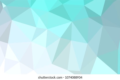 Light BLUE vector low poly cover. Geometric illustration in Origami style with gradient.  Triangular pattern for your business design.