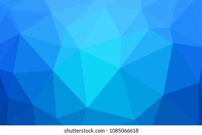 Light BLUE vector low poly texture. Glitter abstract illustration with an elegant triangles. Template for cell phone's backgrounds.