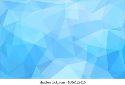 Light BLUE vector Low poly crystal background. Polygon design pattern. Low poly illustration, low polygon background.