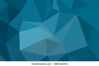 Light BLUE vector low poly layout. Shining polygonal illustration, which consist of triangles. That pattern can be used as a part of a brand book.
