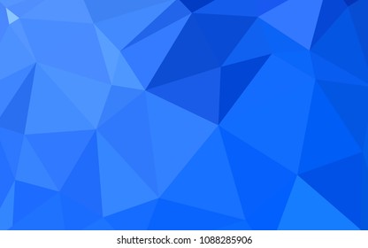 Light BLUE vector low poly layout. Shining polygonal illustration, which consist of triangles. Best triangular design for your business.