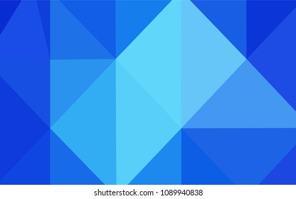 Light BLUE vector low poly cover. Modern geometrical abstract illustration with gradient. Textured pattern can be used for background.