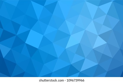 Light BLUE vector low poly cover. Shining polygonal illustration, which consist of triangles. Textured pattern can be used for background.