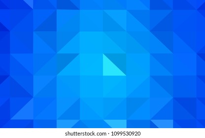 Light BLUE vector low poly cover. Triangular geometric sample with gradient.  Triangular pattern for your design.