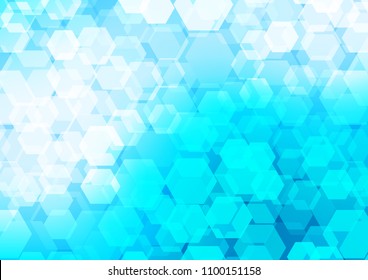 Light BLUE vector low poly pattern. hexagonal geometric sample with gradient.  A completely new template for your business design.