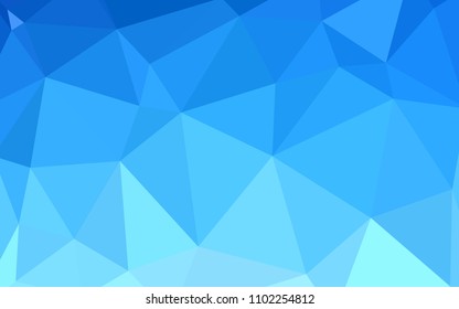 Light BLUE vector low poly texture. Triangular geometric sample with gradient.  Triangular pattern for your design.