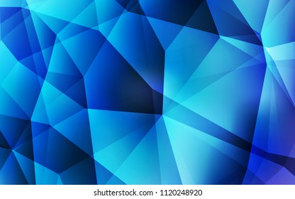 Light BLUE vector low poly cover. Creative illustration in halftone style with triangles. Best triangular design for your business.