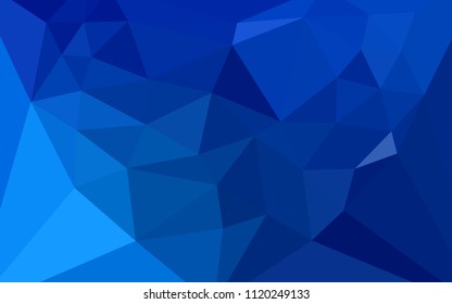 Light BLUE vector low poly layout with a heart in a centre. Illustration in halftone style with triangles. A completely new design for your leaflet.
