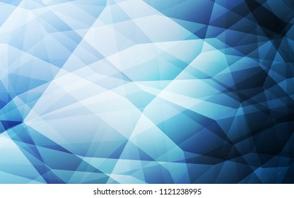 Light BLUE vector low poly cover. Creative geometric illustration in Origami style with gradient. Best triangular design for your business.