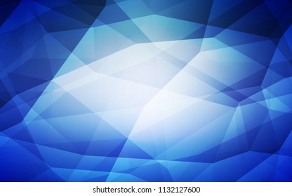 Light BLUE vector low poly layout. Shining polygonal illustration, which consist of triangles. Brand new design for your business.