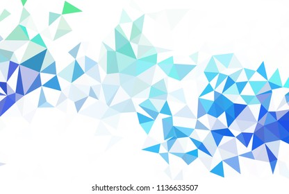 Light BLUE vector low poly layout. Triangular geometric sample with gradient.  Pattern for a brand book's backdrop.